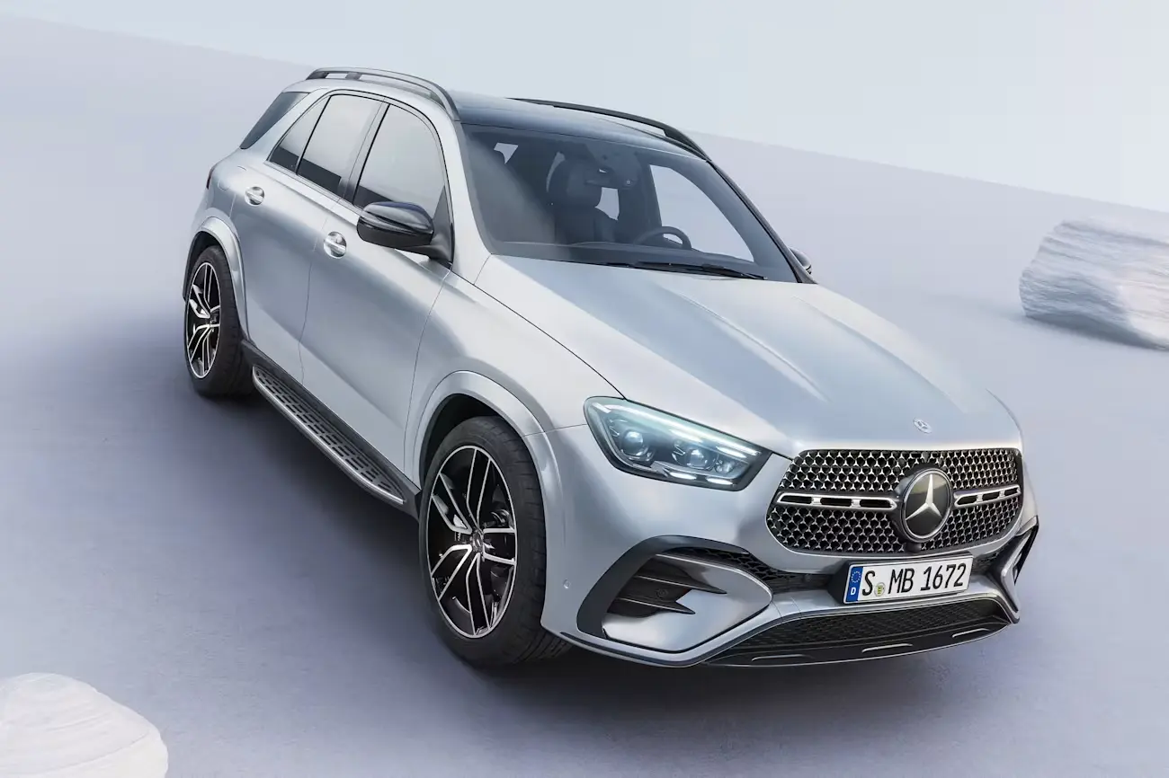 GLE SUV on light blue background